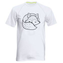 Мужская футболка для спорта Sleeping fox - PrintSalon