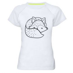 Женская футболка для спорта Sleeping fox - PrintSalon
