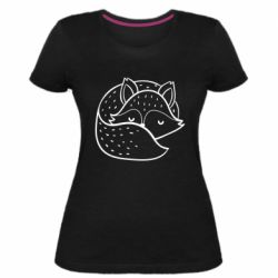 Женская премиум футболка Sleeping fox - PrintSalon