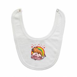 Слюнявчик  Капибара на рыбе - PrintSalon