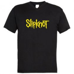 Мужская футболка  с V-образным вырезом Slipknot - PrintSalon