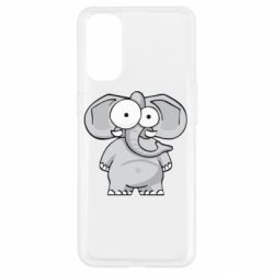Чехол для Oppo Reno 4 Слон глазастый-PrintSalon Чехол для Oppo Reno 4 Слон глазастый