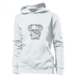 Женское худи Слон глазастый - PrintSalon