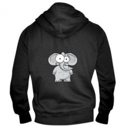 Мужское худи на молнии Слон глазастый - PrintSalon