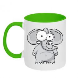 Чашка двухцветная 320ml Слон глазастый - PrintSalon