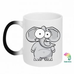 Чашка-хамелеон Слон глазастый - PrintSalon