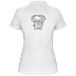 Женское поло Слон глазастый - PrintSalon