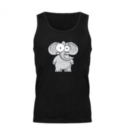 Мужская майка Слон глазастый - PrintSalon