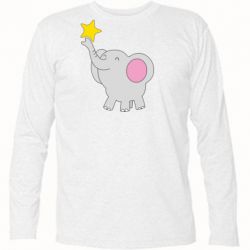 Футболка с длинным рукавом Слон со звездочкой - PrintSalon