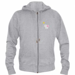 Мужское худи на молнии Слон со звездочкой - PrintSalon