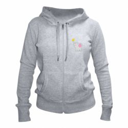 Женское худи на молнии Слон со звездочкой - PrintSalon