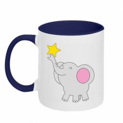 Чашка двокольорова Слон із зірочкою