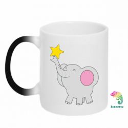 Чашка-хамелеон Слон со звездочкой - PrintSalon