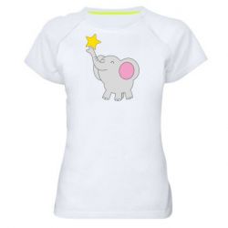 Женская футболка для спорта Слон со звездочкой - PrintSalon