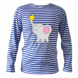 Тельняшка с длинным рукавом Слон со звездочкой - PrintSalon