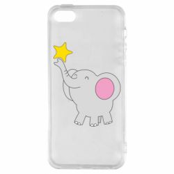 Чехол для iPhone5/5S/SE Слон со звездочкой - PrintSalon