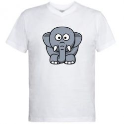Чоловіча футболка з V-подібним вирізом Слоненя - PrintSalon