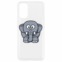 Чехол для Oppo Reno 4 Слоник-PrintSalon Чехол для Oppo Reno 4 Слоник