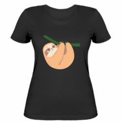 Женская футболка Sloth on a branch - PrintSalon