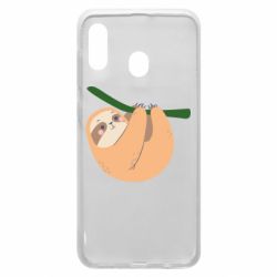 Чехол для Samsung A20 Sloth on a branch - PrintSalon