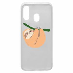 Чехол для Samsung A40 Sloth on a branch - PrintSalon
