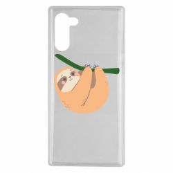 Чехол для Samsung Note 10 Sloth on a branch - PrintSalon