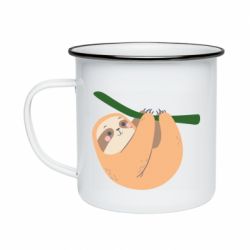 Кружка эмалированная Sloth on a branch - PrintSalon
