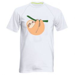 Мужская футболка для спорта Sloth on a branch - PrintSalon