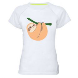 Женская футболка для спорта Sloth on a branch - PrintSalon
