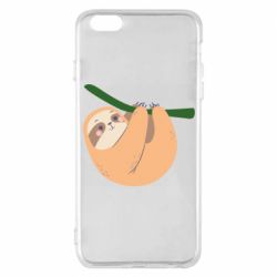 Чехол для iPhone 6 Plus/6S Plus Sloth on a branch - PrintSalon