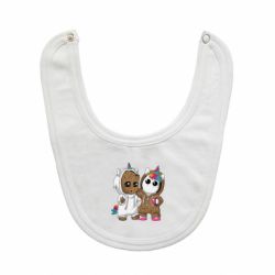 Слюнявчик  Baby Groot And Unicorn - PrintSalon