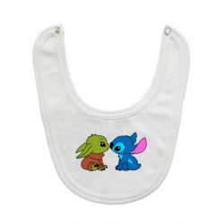 Слюнявчик  Baby Yoda And Stitch - PrintSalon