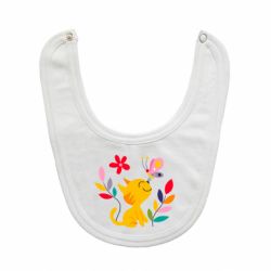 Слюнявчик  Cat, Flowers and Butterfly - PrintSalon