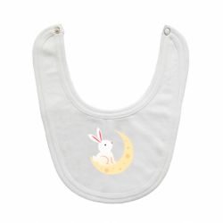 Слюнявчик  Cute rabbit on the moon - PrintSalon