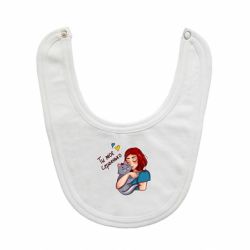 Слюнявчик  Девочка с котом - ты мое сердечко - PrintSalon