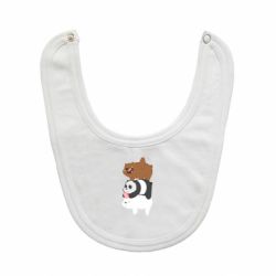 Слюнявчик  Гризли Панда и Белый - PrintSalon