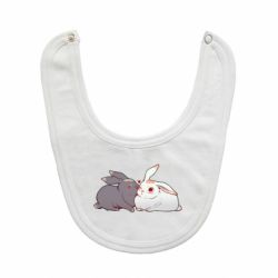 Слюнявчик  Кролики Вэй и Лань - PrintSalon