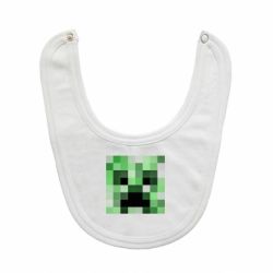 Слюнявчик  Minecraft minimalist Creeper - PrintSalon