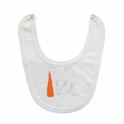 Слюнявчик  Зайцы возле морковки - PrintSalon