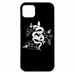 Чехол для iPhone 14 Plus Snake with flowers - PrintSalon