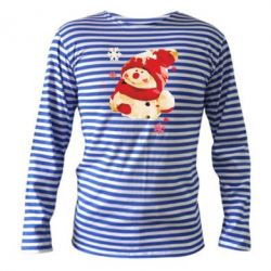 Тельняшка с длинным рукавом Снеговичок-PrintSalon Тельняшка с длинным рукавом Снеговичок