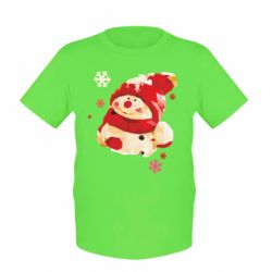 Детская футболка Снеговичок-PrintSalon Детская футболка Снеговичок