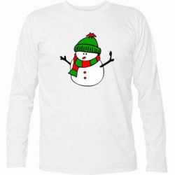 Футболка с длинным рукавом Снеговик - PrintSalon