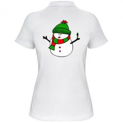 Женское поло Снеговик - PrintSalon