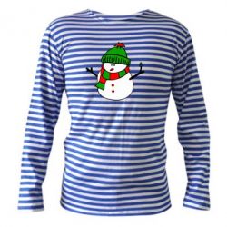 Тельняшка с длинным рукавом Снеговик - PrintSalon
