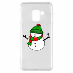 Чехол для Samsung A8 2018 Снеговик - PrintSalon