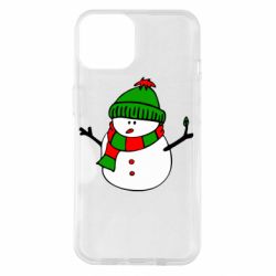 Чехол для iPhone 14 Снеговик - PrintSalon