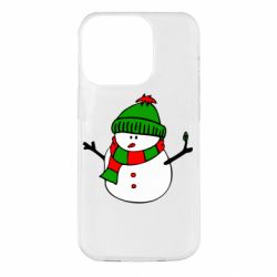 Чехол для iPhone 14 Pro Снеговик - PrintSalon