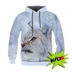 Дитяче 3D худі Снігова рись