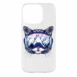 Чехол для iPhone 14 Pro Snowboard Cat